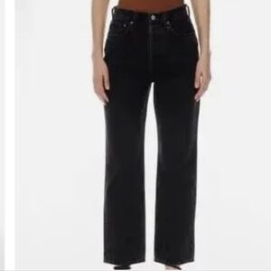 Aritzia Denim Forum The Joni High Rise Loose Denim Jeans Black Sz 24 × 29